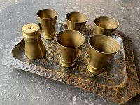 6 x bras trench art shotglasses made from WW2 original German Pak38 20mm shell