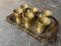 6 x bras trench art shotglasses made from WW2 original German Pak38 20mm shell
