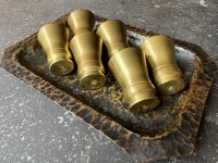 6 x bras trench art shotglasses made from WW2 original German Pak38 20mm shell