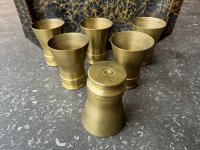 6 x bras trench art shotglasses made from WW2 original German Pak38 20mm shell
