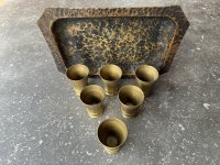 6 x bras trench art shotglasses made from WW2 original German Pak38 20mm shell