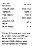 Walther Ppk voor 2e WO onklaar 1931 - 1935  zie foto
