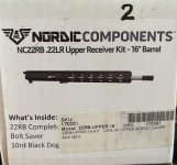 .22 Upper 16” AR15 Nordic Components