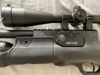 Z.g.a.n. aangeboden Hatsan Hercules 9 mm inclusief Donny geluidsdemper, vulslangen AGS richtkijker