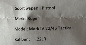 Ruger Mark IV 22/45 Tactical  Als nieuw