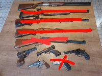 Verschillende wapens te koop wegens stopzetting schietsport