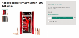 Kogelkoppen Hornady .30 ELD Match 178 grain