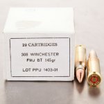 Privi Partizan .308W 145gr FMJ