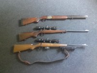 Miroku cal 12, CZ .22 en Norinco .223