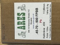 300 BULLETS ARES .45-70 DIA .459, 500GRS