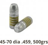 300 BULLETS ARES .45-70 DIA .459, 500GRS