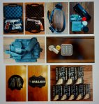 Een complete schietuitrusting met een pistool 9 mm en revolver 38SP