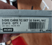 RCBS .32 S&W herlaadset met shellholder en Lee powder die