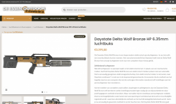 Daystate Delta wolf HP .22, PCP (nieuw in case)