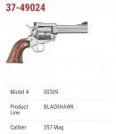 Ruger new model blackhawk. In koffer chroom