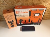 Labradar met statief, powerbank, SD kaart en kabels
