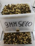 9 mm geco hulzen gereinigd en gesorteerd.