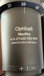 Weinig gebruikte MEOPTA Optika 6 Meopro in 4.5-27x50 RD FFP MRAD
