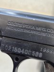 Colt model 45 acp + colt baby 25 auto bibi gun